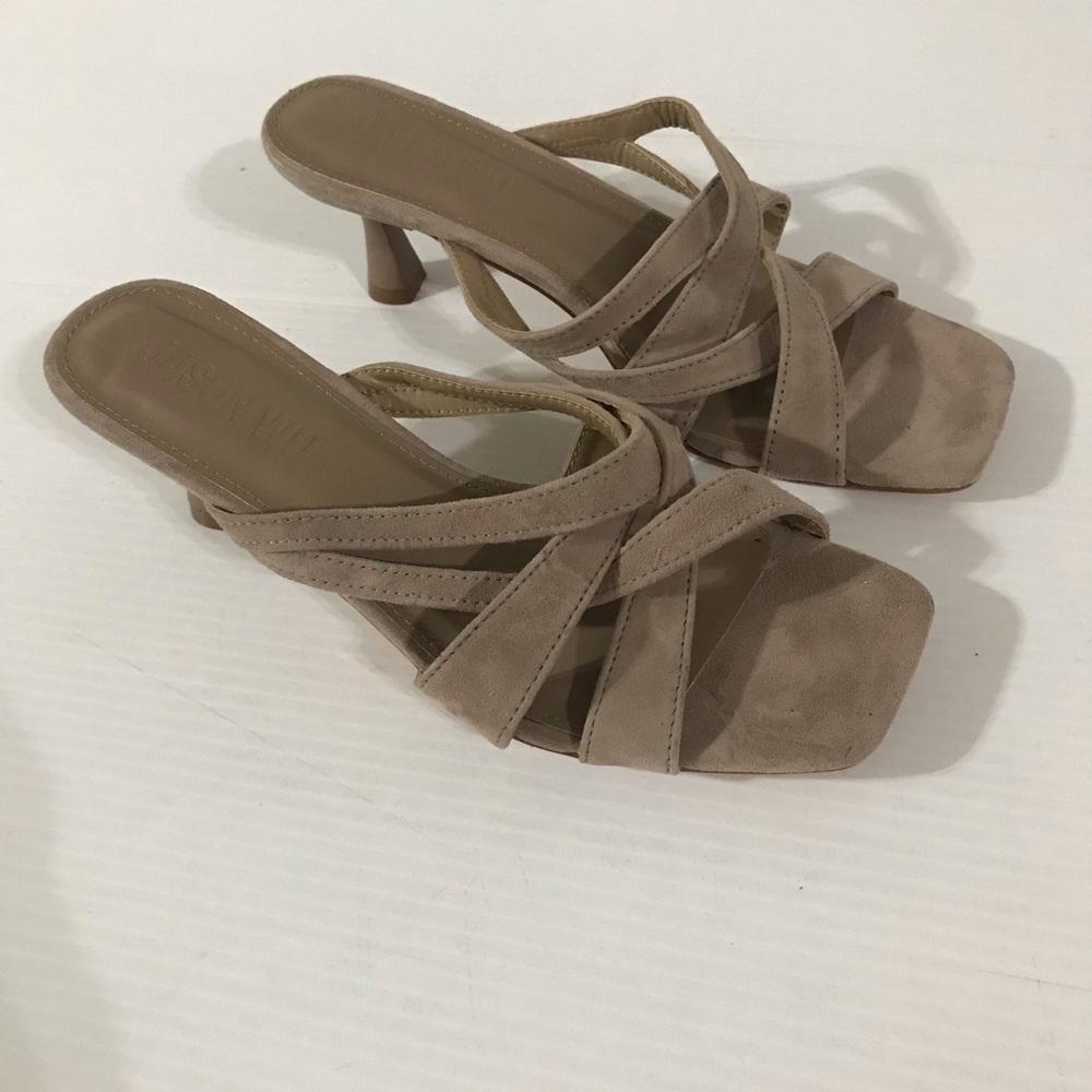 NWOT Jason Wu Women's Taupe Strappy Mule Heels Size 8.5